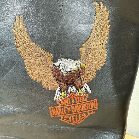 Vintage Harley Davidson Riding Boots Mens Size 7 Leather Harness Eagle Steel Toe - Picture 6 of 14